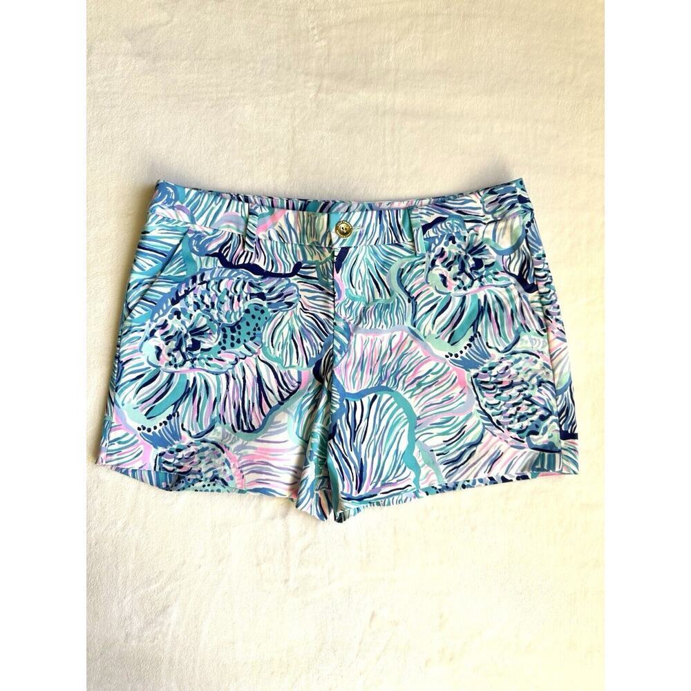 LILLY PULITZER CALLAHAN STRETCH SHORT, BERMUDA BLUE, FISHFUL THINKING SIZE 8 NWT